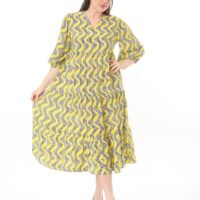Long Sleeve Elasticated Cuf  midi Dress