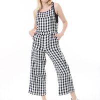 Tie Shoulder Patch Pocket 3 Quarter Jumpsuit