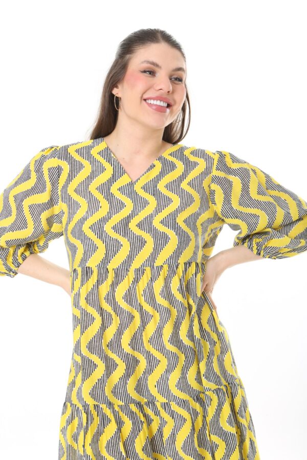 11 Long Sleeve Elasticated Cuf midi Dress