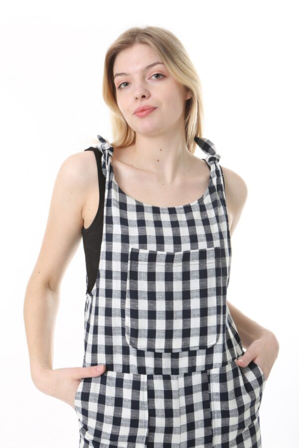 Tie Shoulder Patch Pocket 3 Quarter Jumpsuit
