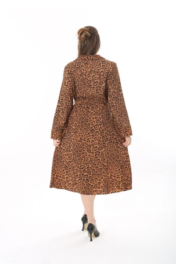 Long Sleeved Dress with Tie Front and Side Hip Zipper