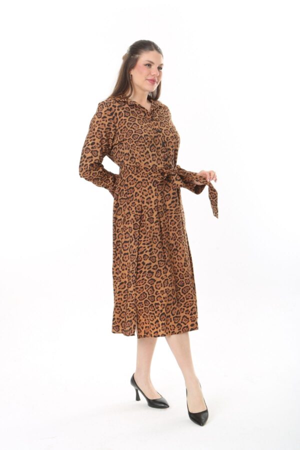 Long Sleeved Dress with Tie Front and Side Hip Zipper