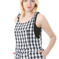 Tie Shoulder Patch Pocket 3 Quarter Jumpsuit