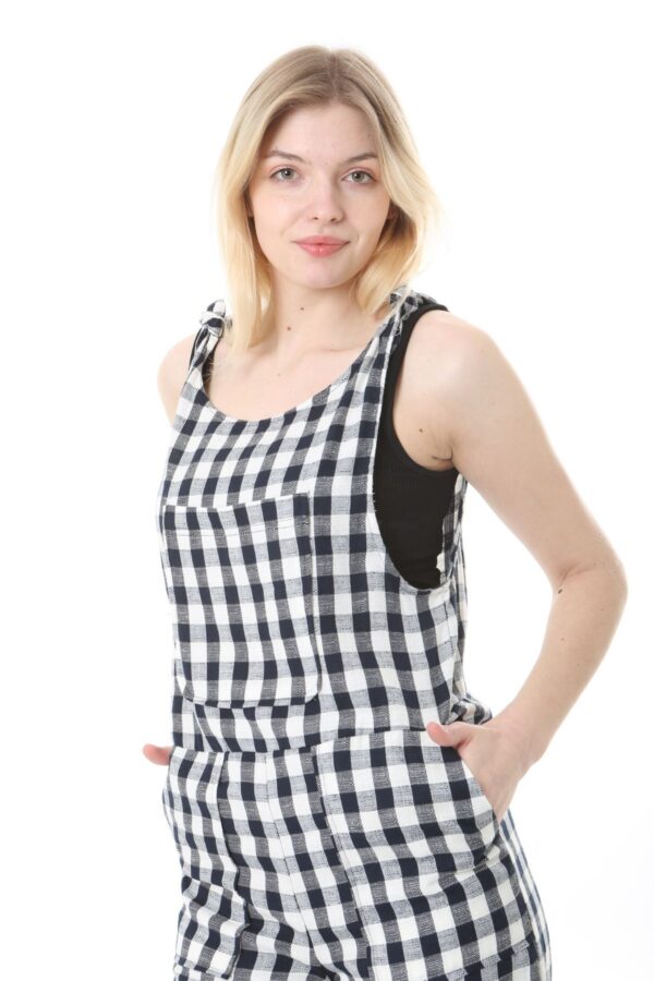 Tie Shoulder Patch Pocket 3 Quarter Jumpsuit
