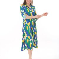 Shirt Dress with Tie Front  Apelets With Cuff Tubs