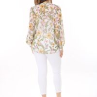 Long Sleeved Chiffon shirt with front Tie Blouse with Cami