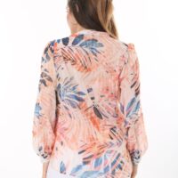 Long Sleeved Chiffon shirt with front Tie Blouse with Cami