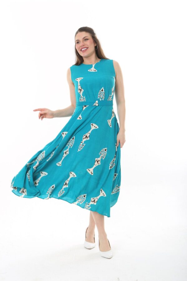 Sleeveless tie-front unlined viscose dress