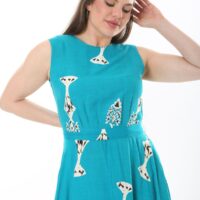 Sleeveless tie-front unlined viscose dress