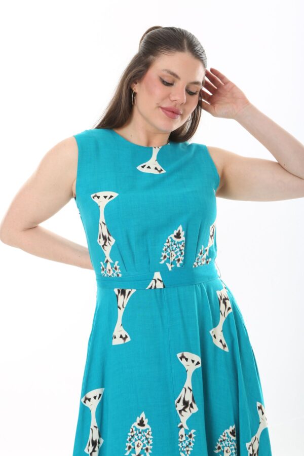 Sleeveless tie-front unlined viscose dress