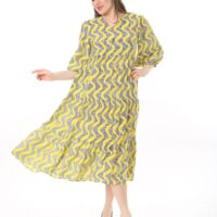 Long Sleeve Elasticated Cuf  midi Dress