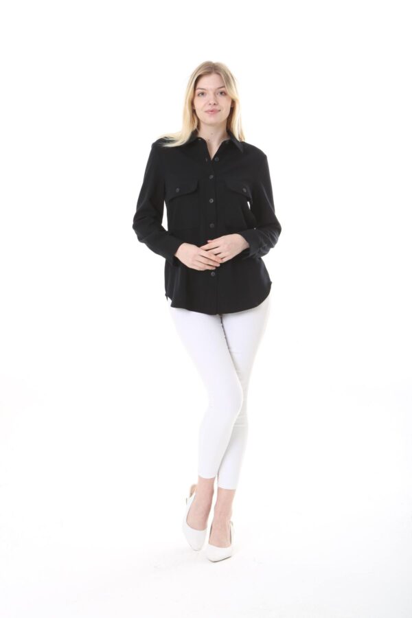 xr:d:DAGCgREvofI:12,j:615166317609252104,t:24041517 Black Poly Viscose unlined Jacket with Pockets