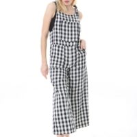 Tie Shoulder Patch Pocket 3 Quarter Jumpsuit