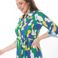 Shirt Dress with Tie Front  Apelets With Cuff Tubs