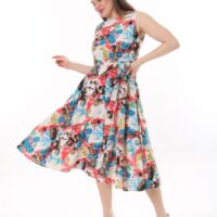 Linen Flare Slevles dress