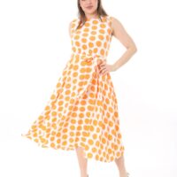Unlined Polyester Sleeveless Dress