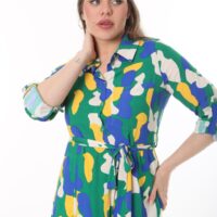 Shirt Dress with Tie Front  Apelets With Cuff Tubs