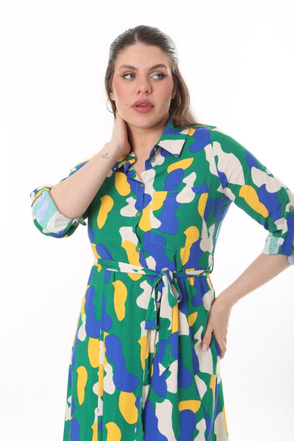 Shirt Dress with Tie Front  Apelets With Cuff Tubs