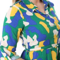 Shirt Dress with Tie Front  Apelets With Cuff Tubs