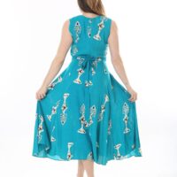 Sleeveless tie-front unlined viscose dress