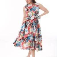 Linen Flare Slevles dress