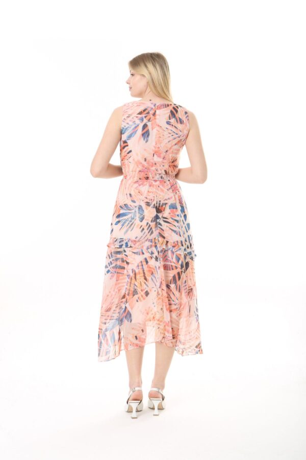 Front Frill Chiffon Slevles Dress