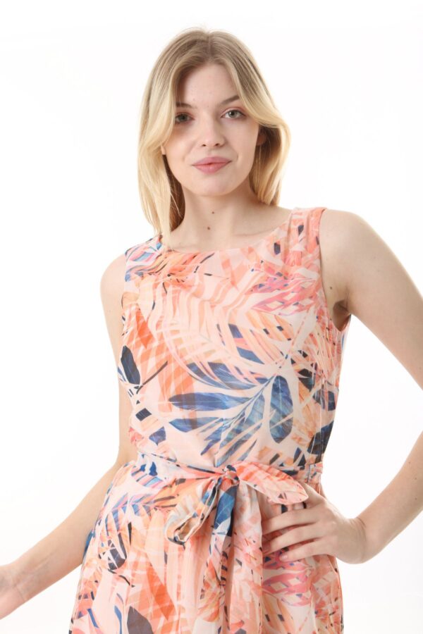 Front Frill Chiffon Slevles Dress