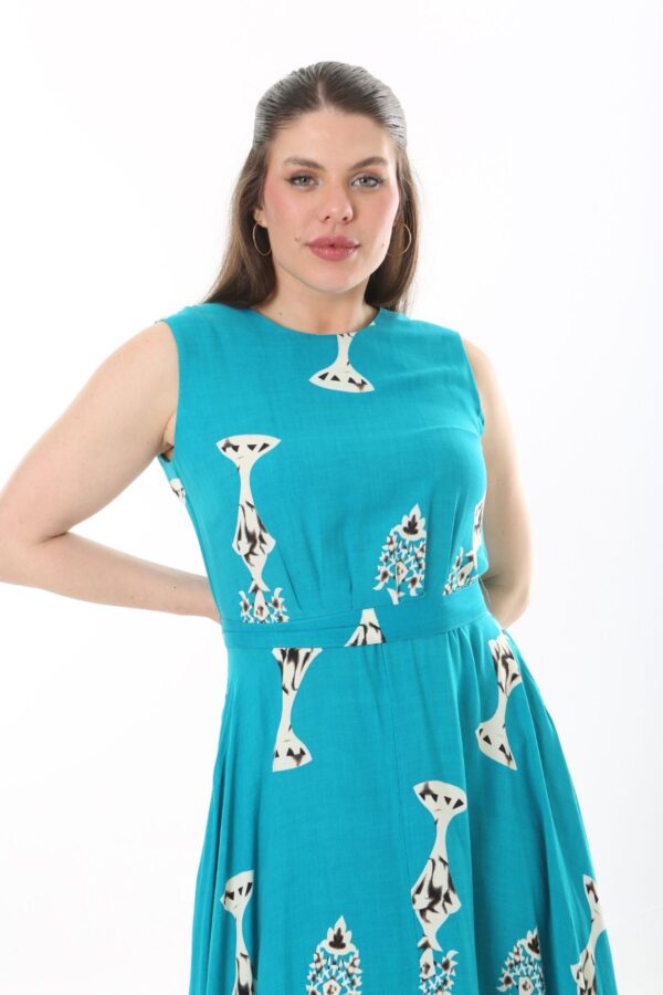 Sleeveless tie-front unlined viscose dress