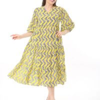 Long Sleeve Elasticated Cuf  midi Dress
