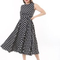Unlined Polyester Sleeveless Dress