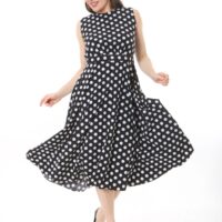 Unlined Polyester Sleeveless Dress