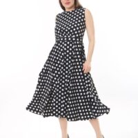 Unlined Polyester Sleeveless Dress