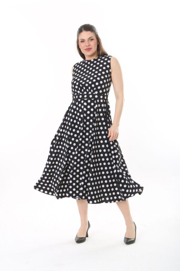 Unlined Polyester Sleeveless Dress