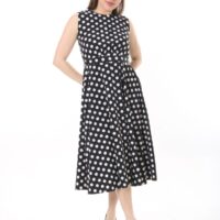 Unlined Polyester Sleeveless Dress
