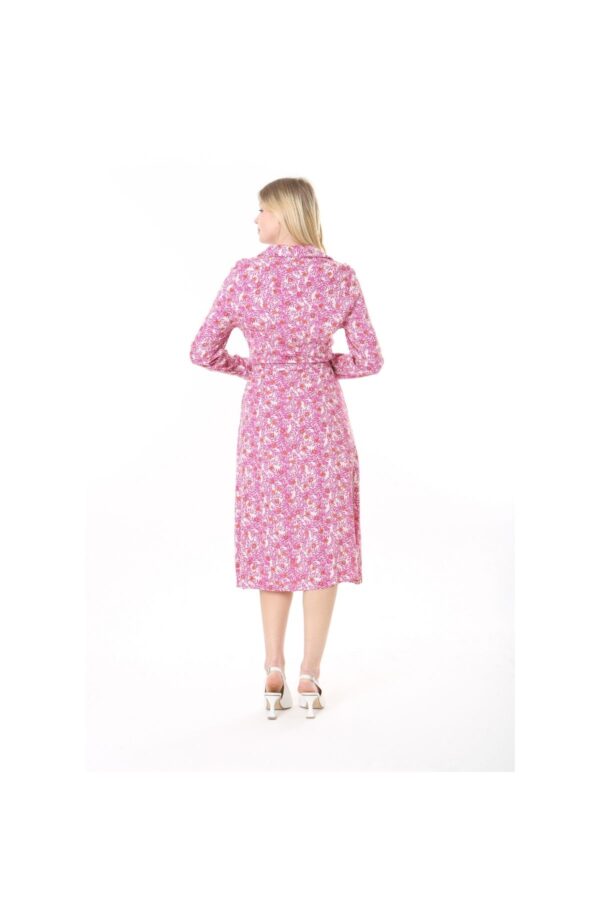 Long Sleeved Dress with Tie Front and Side Hip Zipper