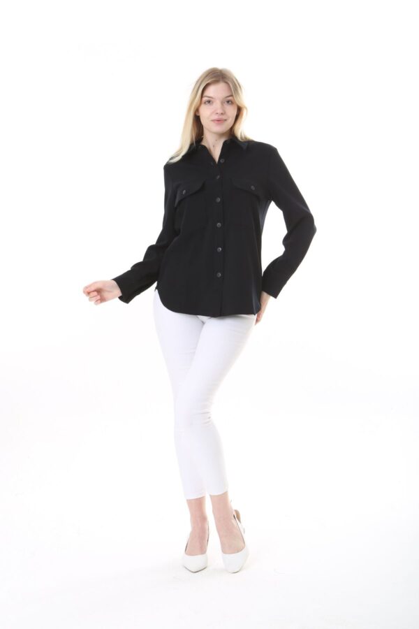 xr:d:DAGCgREvofI:12,j:615166317609252104,t:24041517 Black Poly Viscose unlined Jacket with Pockets