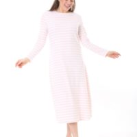 Long Round Necked Cotton/Polyester Maxi Dress