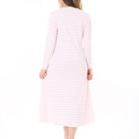Long Round Necked Cotton/Polyester Maxi Dress