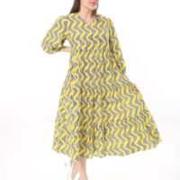 Long Sleeve Elasticated Cuf  midi Dress