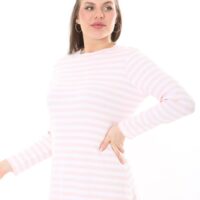 Long Round Necked Cotton/Polyester Maxi Dress