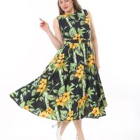 Linen Flare Slevles dress
