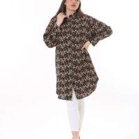 Long Linen womans Tunic shirt blouse with cuffs and collar