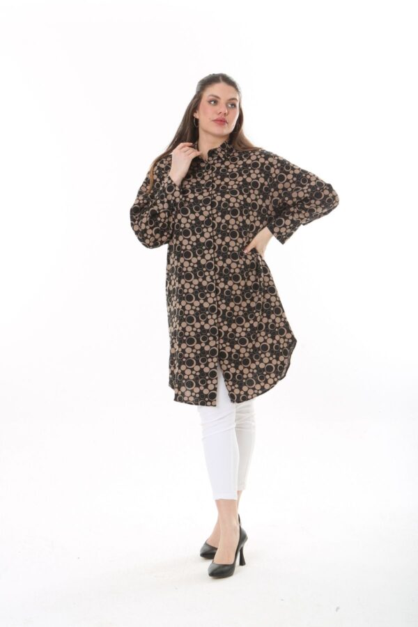 Long Linen womans Tunic shirt blouse with cuffs and collar