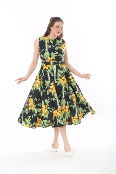 Linen Flare Slevles dress