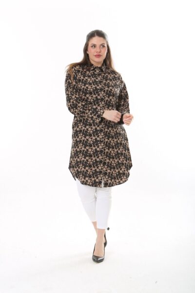 Long Linen womans Tunic shirt blouse with cuffs and collar