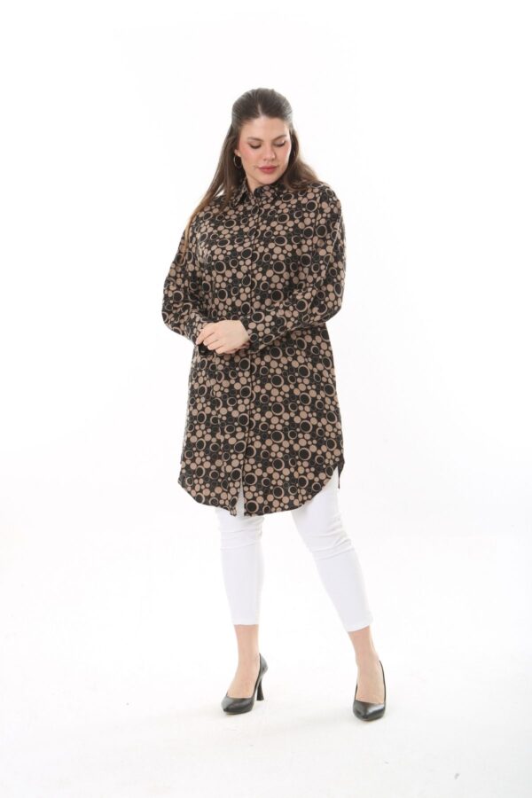 Long Linen womans Tunic shirt blouse with cuffs and collar