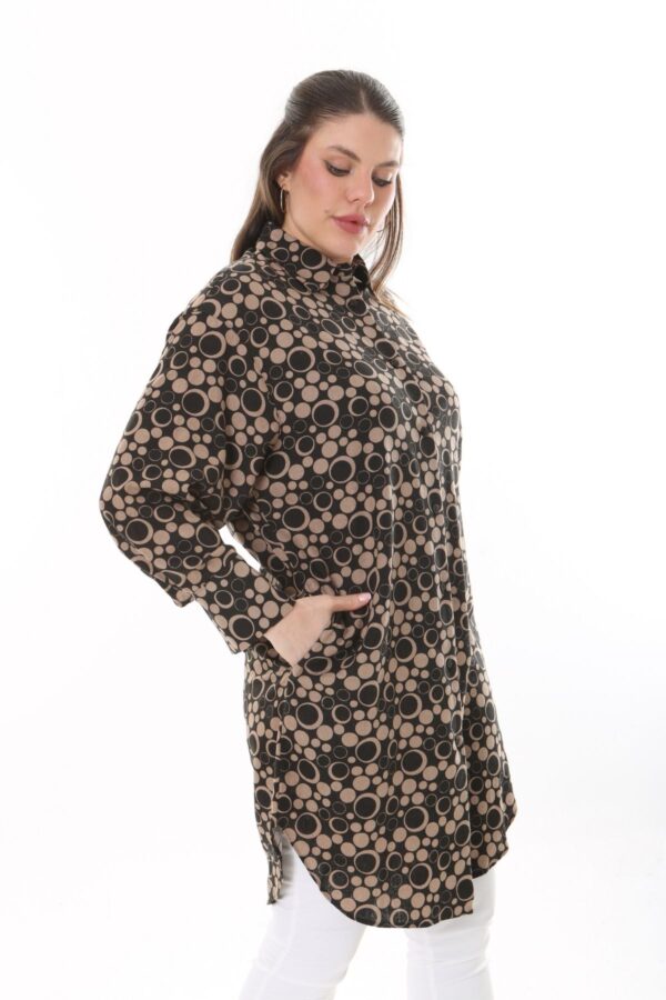 Long Linen womans Tunic shirt blouse with cuffs and collar