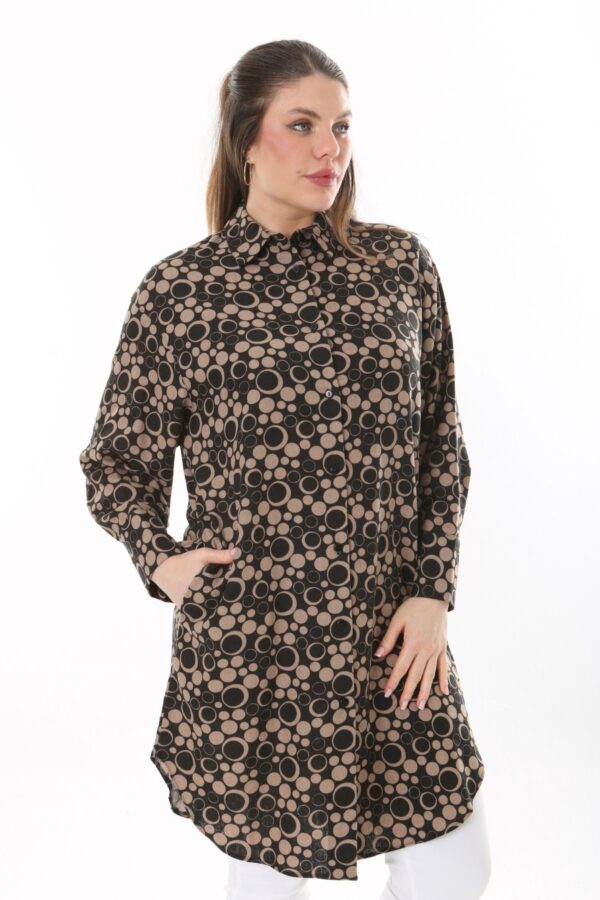 Long Linen womans Tunic shirt blouse with cuffs and collar
