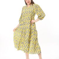 Long Sleeve Elasticated Cuf  midi Dress