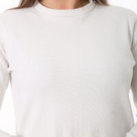 Long Round Necked Cotton/Polyester Maxi Dress